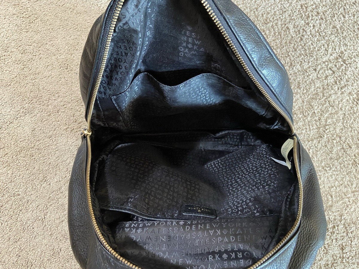 Kate Spade Nicole Larchmont Avenue Large Pebbled Leather Backpack Black KATE SPADE NICOLE LARCHMONT Avenue BACKPACK BLACK Pebbled  main image 2