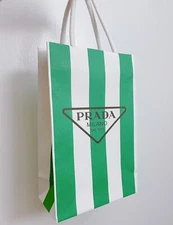 PRADA Milano Pop Up Green Paper Gift Shopping Bag 100% New Unopened