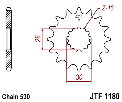 Piñón delantero de acero JT JTF1180.18RB 18T Triumph Speed Triple 2005-2015 Foto 2 de 2