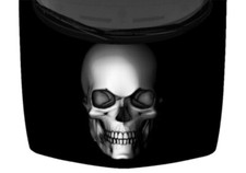 Abstract Skull Greyscale Truck Hood Wrap Vinyl Car Graphic Decal 58