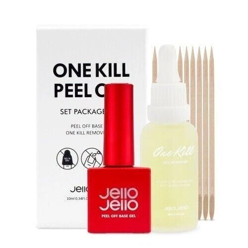 Jello Jello Peel Off Base Gel 10ml+Exclusive One Kill Remover 30ml Set