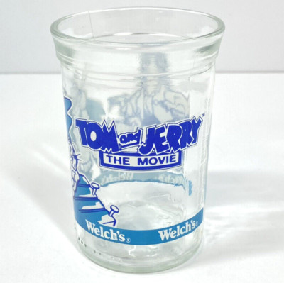 WELCH'S Jelly Glass / Jar '' TOM and JERRY - THE MOVIE '' 1993 Collectible Jar