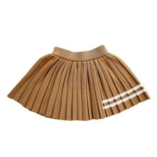 Toddler Girls Stripped Pleated Skirt-Brown/18months-5T