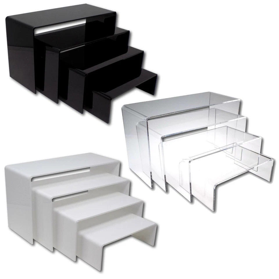 Nesting Plinths Acrylic Retail Riser Counter Exhibition Display Stand Shelves