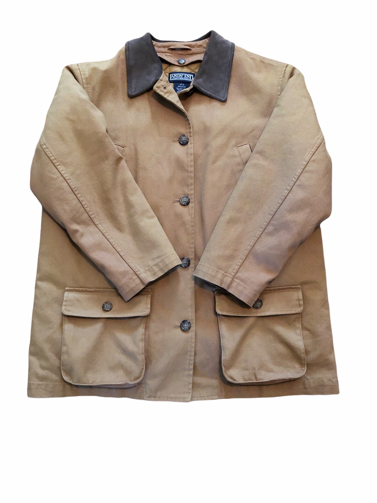 Vintage Lands End Barn Coat Chore Jacket Women L 14… Gem
