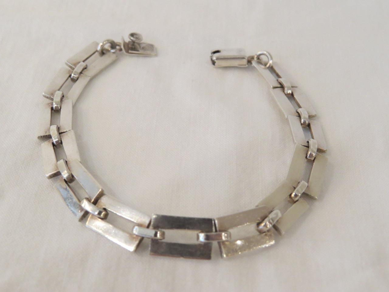 Sterling Silver 925 Rectangle style Bracelet 22 g… - image 1