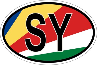 Sticker Oval Flag Code Country Sy Seychelles | eBay Australia