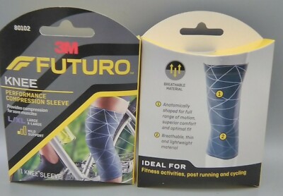 Set of 2 - 3M Futuro Compression Knee Sleeve, Post running Cycling, Fitness L/XL