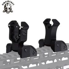 Tactical Iron Sight Flip-up Front and Rear Sight Set Quick Detach For 20mm Rails