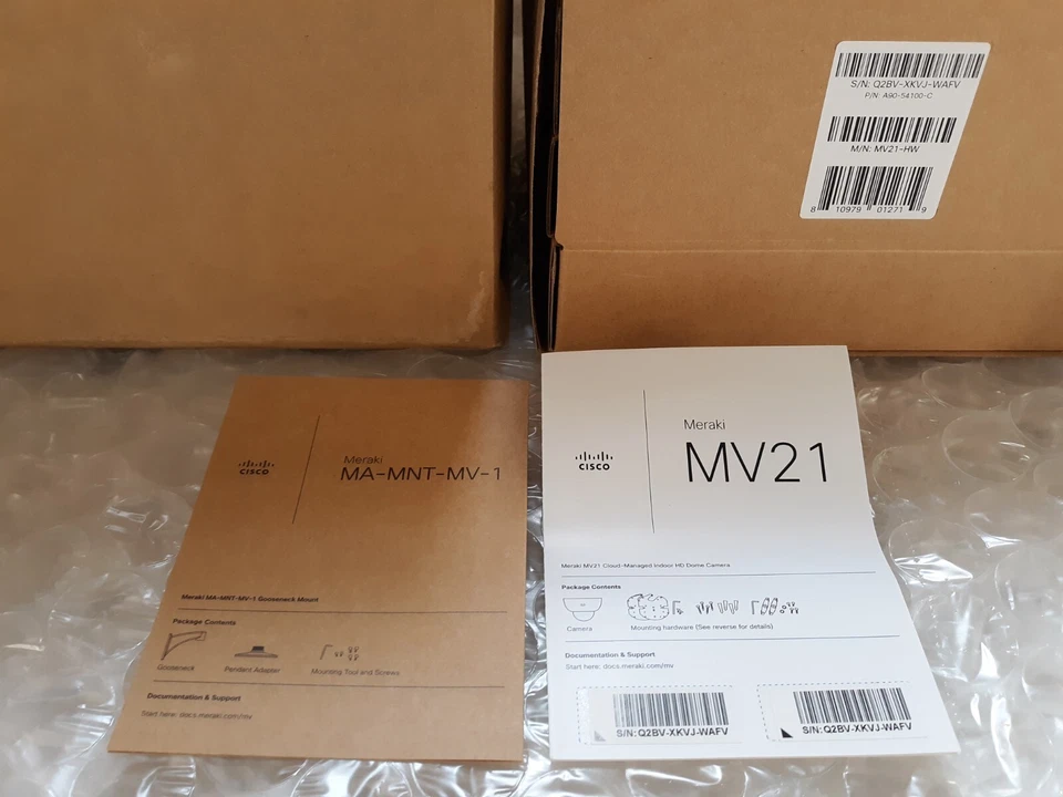 Cisco Bundle MV21-HW Security Camera w/ Gooseneck Wall Mount NEW OB *UNCLAIMED* - Image 3 of 4