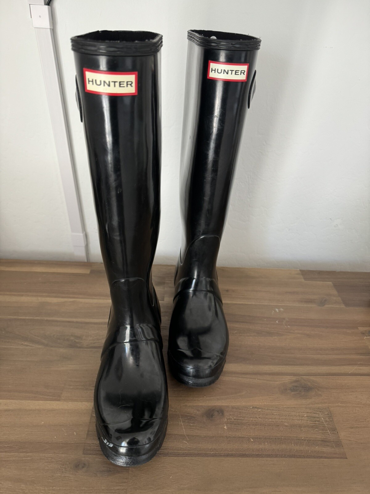 Hunter Rain Boots, Tall, Size 8 Patent Black-image