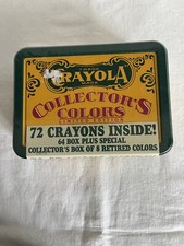 Crayola Collectors Colors Limited Edition, Tin w/ 72 Crayons - 1991 New In Wrap