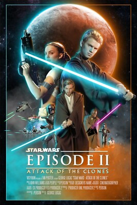 2002 Star Wars Episode II Attack Of The Clones Movie Poster Print