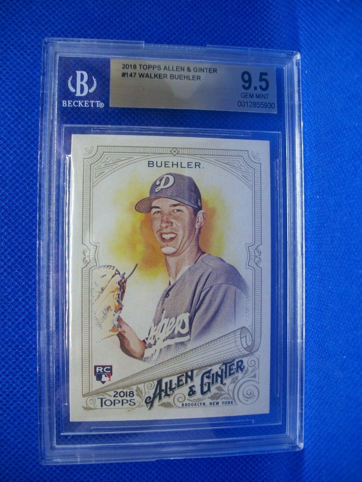 WALKER BUEHLER 2018 Topps Allen & Ginter #147 BGS GEM MINT 9.5 Dodgers RC