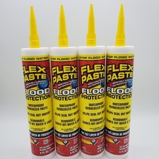 Lot Of 4 Flex Paste Flood Protection 9 oz Cartridge Yellow Seal Waterproof