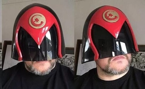 Casco de acero con cosplay de portador de la ley inspirado en Sov Judge Dredd - Imagen 2 de 6