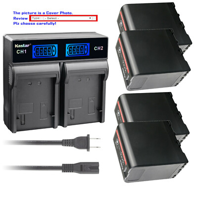 Kastar Battery LCD Rapid Charger for Sony BP-U60 U66 BC-U1 Sony PMW-EX160 Camera