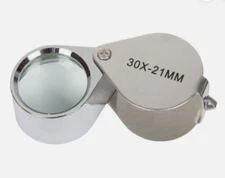 30x 21mm Jeweler's Glass Magnifying Loupe-Eye Magnifier for Jewelry, Coin, Etc.