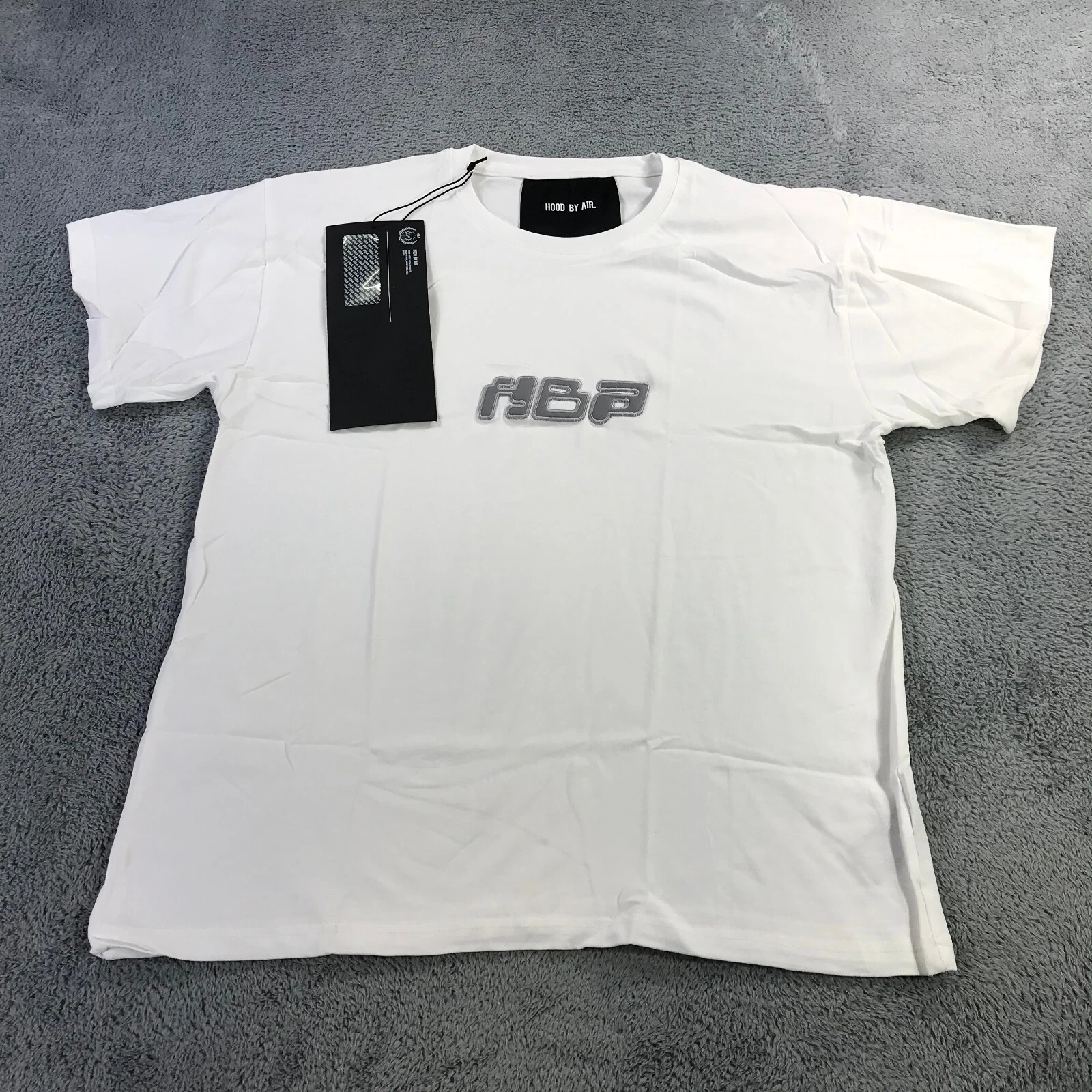 HBA (HOOD BY AIR) Camicia Hood By Air uomo grande HBA bianca grigia manica corta preppy streetwear grigia