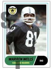 1968 STCC #223 Warren Wells Topps  Oakland Raiders Texas Southern Custom Card