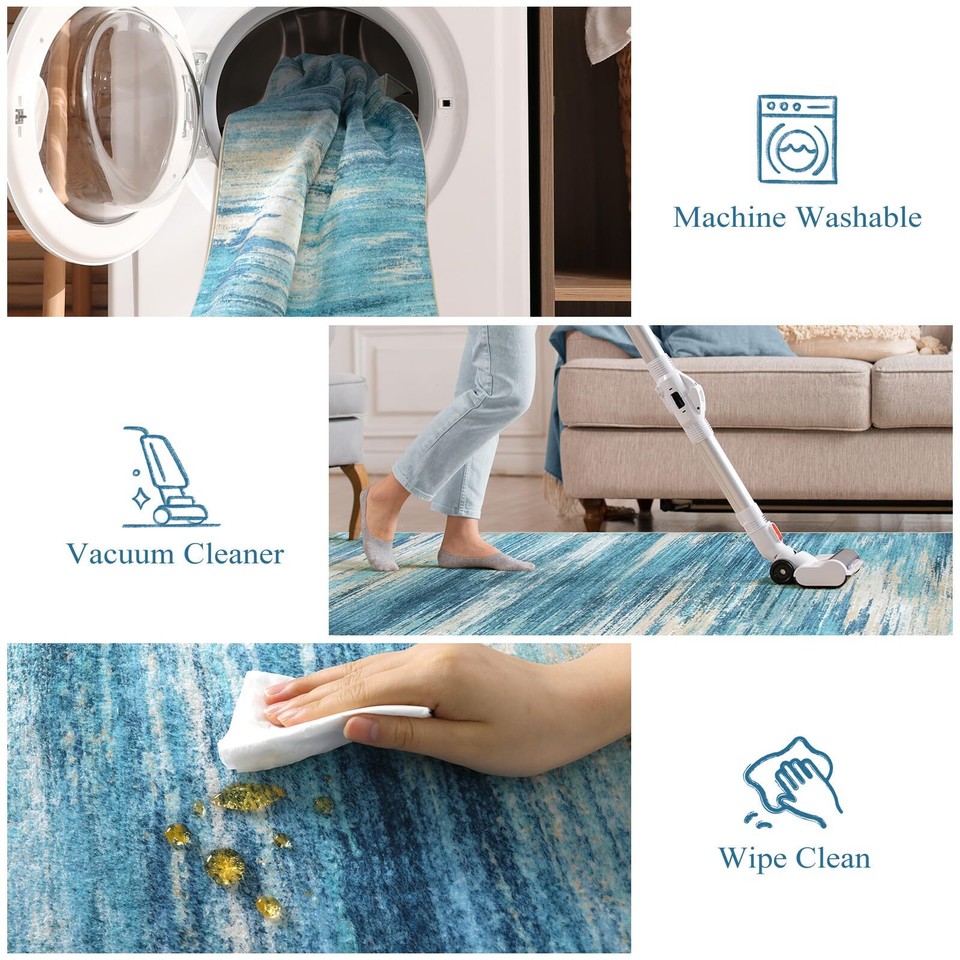 Yuemasi Modern Runners for Hallways 2.5x10, UltraThin Low Pile