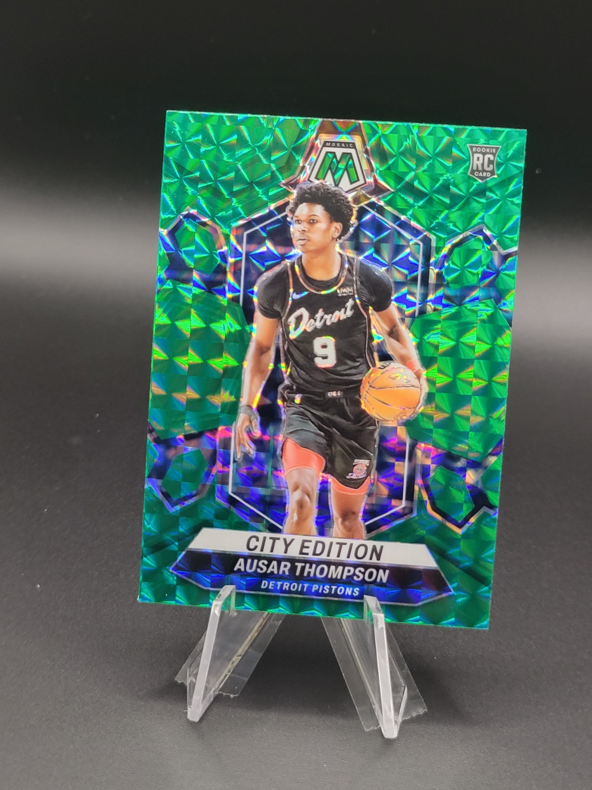 Ausar Thompson 2023-24 Mosaic Basketball #290 RC City Edition Green Mosaic