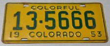 1953 Colorado passenger car license plate