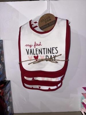 My First Valentines Day 5 Pack Bibs By Chick Pea Brand New With Tags