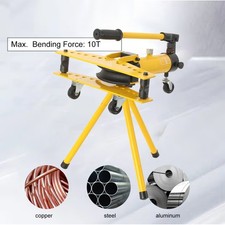10T Manual Hydraulic Pipe Bender with Molds 90°Exhaust Tube Bending MachineTool