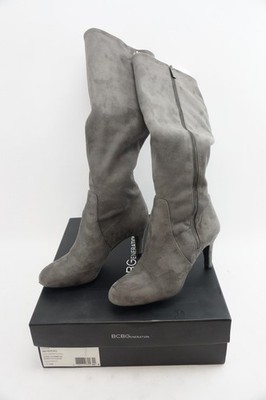 NIB BCBG BCBGeneration ROCKO Gray Fabric Zip Fashion Boots Womens 7.5 M