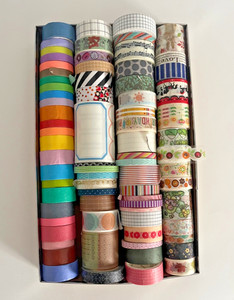 Assorted Washi Tape Lot of 75 Rolls new and used/ HUGE LOT!!!1
