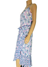 VINCE CAMUTO Dress size 0 multi color floral print faux wrap Spaghetti straps NW