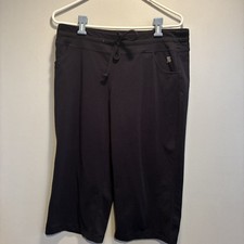 Lands' End Women's Shore Stretch Knit Carpi Pants, Black, Size Medium