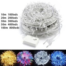 100-500LED Fairy Lights 10-50m Mains Plug In Christmas Lights Outdoor/Indoor UK