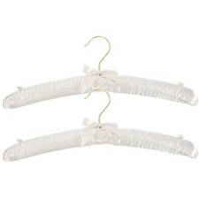 2pcs Heavy Duty Satin Padded Clothes Hangers  Non-Slip Wedding Dress Hanger ...