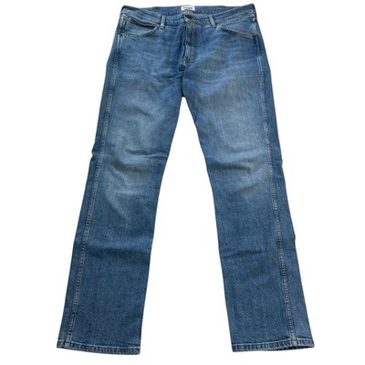 Wrangler Men s Greensboro Jeans Regular Straight Leg Blue Denim Pants 36x32