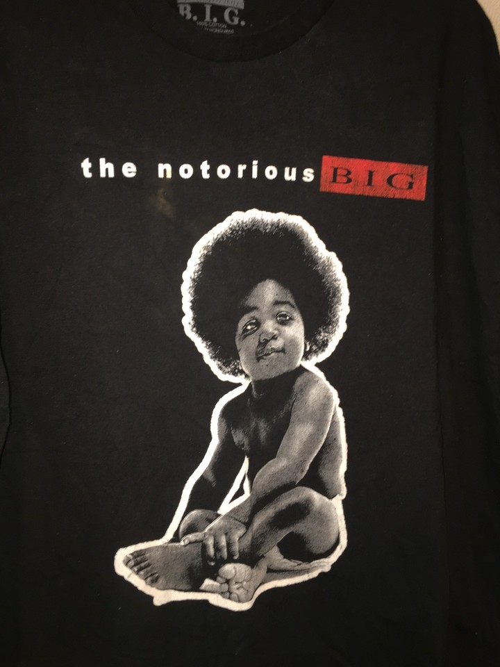 MEN'S SIZE 2XL THE NOTORIOUS B.I.G. RAPPER BIGGIE SMALLS BLACK SS TEE ...