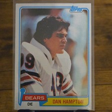 Topps 1981 Dan Hampton Rookie #316 Chicago Bears NFL Football Card. rookie card picture