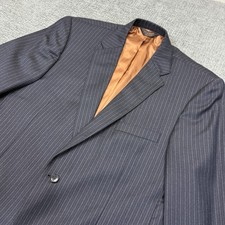 Jos. A. Bank Blazer Men s 44L Navy Pinstripe 100 Wool Sport Coat