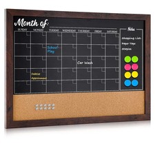 Chalkboard Calendar Corkboard Combo 18"X24"Bulletin Magnetic for Wall