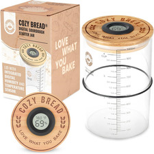   Digital Sourdough Starter Jar   34Oz Glass Fermentation Jar with Digital Tempe