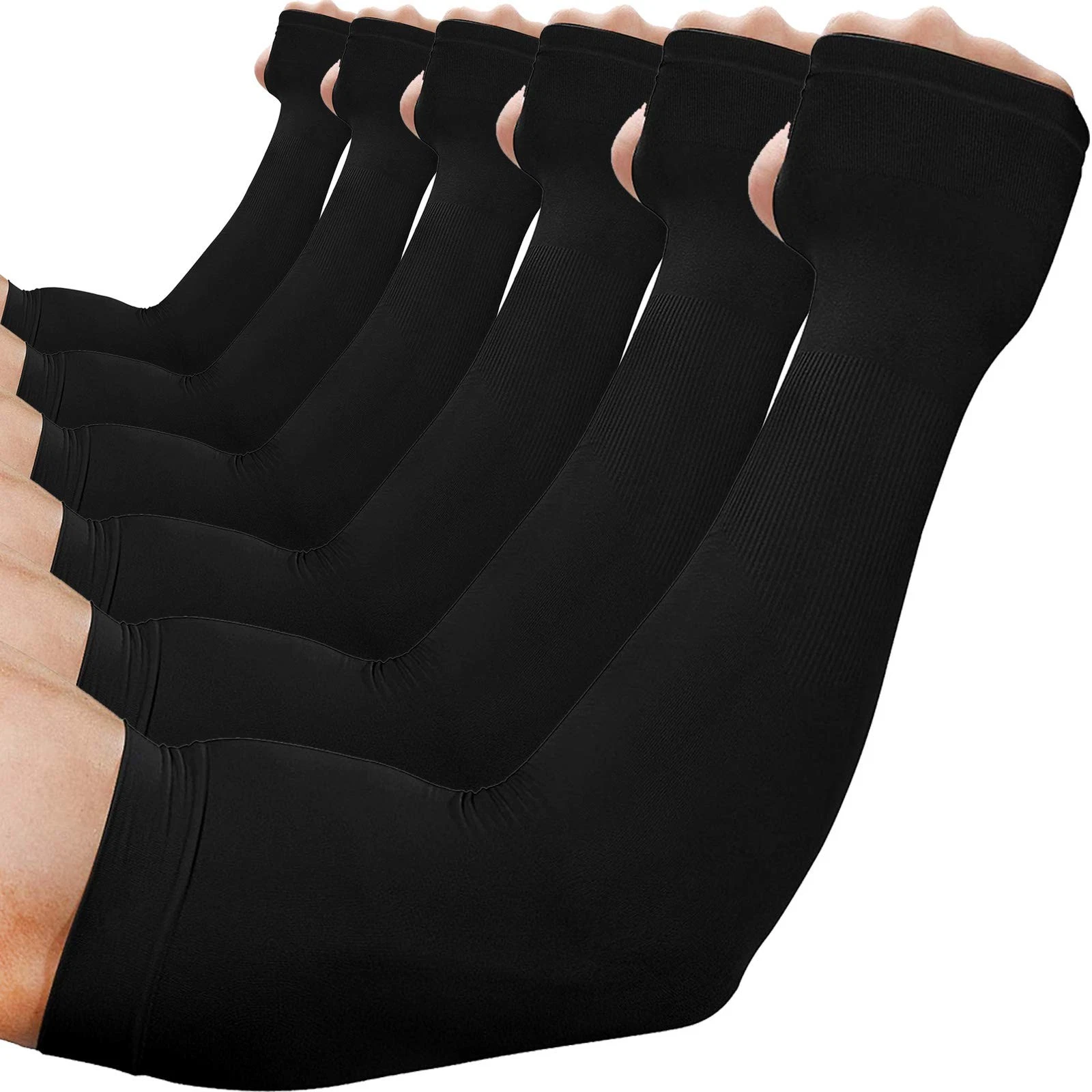 6 Pairs UV Cooling Arm Sleeves Sun Protection Unisex Sports Golf Cycling