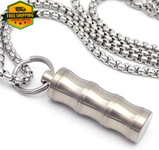 Haxtec Small Pill Box Titanium Pill Fob Necklace Nitro Mini Waterproof Keychain
