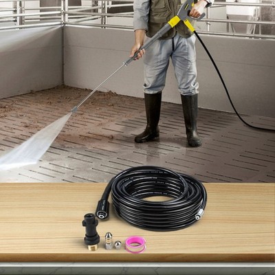 For Karcher-Compatible 15m 20m Hose Set with Adapter 2 Connectors Raw Tape
