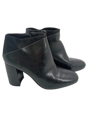 Bata Damen Stiefeletten Leder Schwarz Gr. 39 Absatz Reißverschluss Elegant