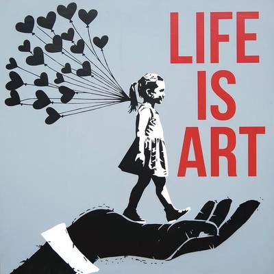 Girl with Balloon Life is Art Banksy Art Pop Art Leinwandbilder bis 150x150 cm