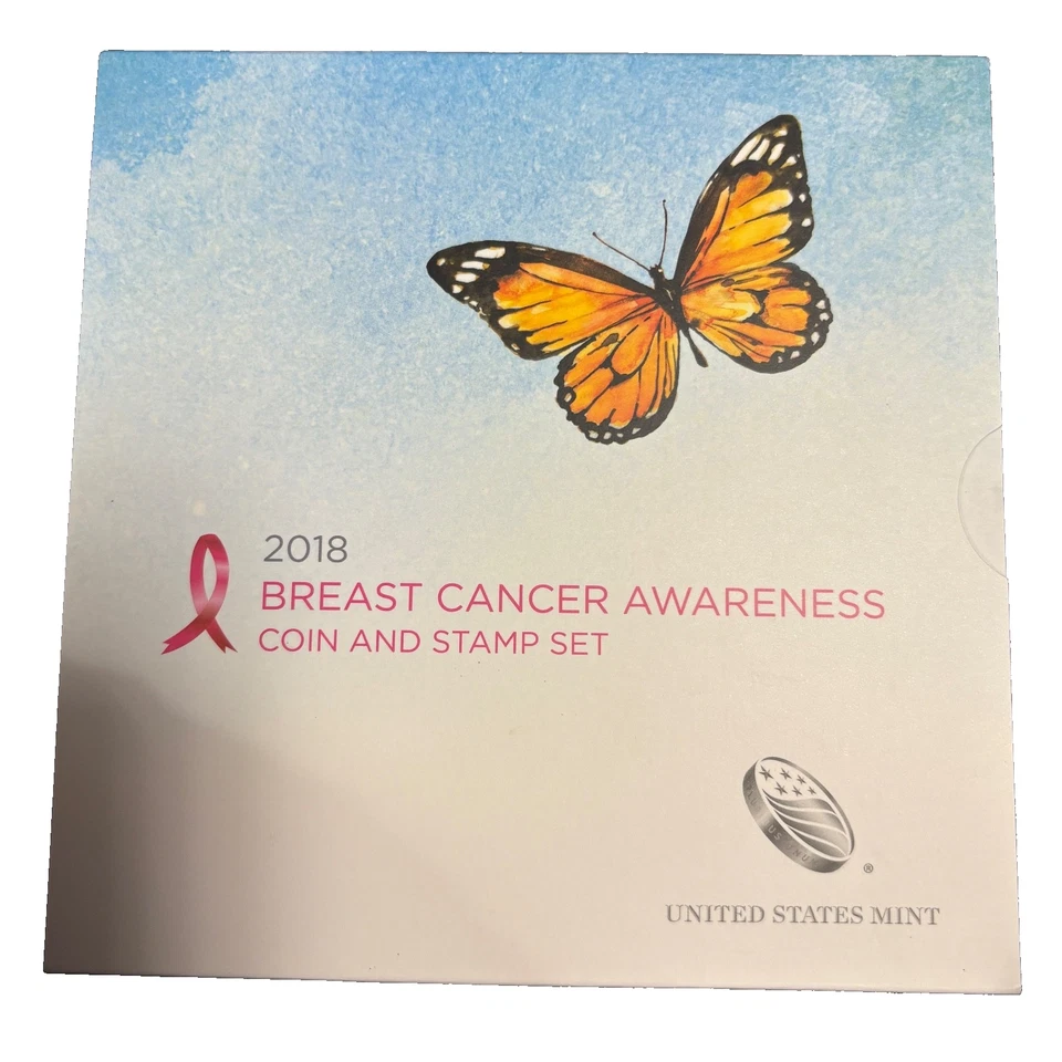 US Mint 2018 Breast Cancer Awareness Half Dollar Proof 50c Coin And Stamp Set - Image 4 of 4