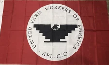 United Farm Workers Flag 3x5ft UFW Union Black Eagle Logo Protest Labor Huelga