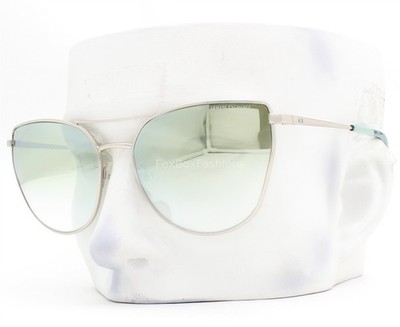Armani Exchange Sunglasses Shiny Silver Green Mirrored AX 2045S 6043W0 No Case