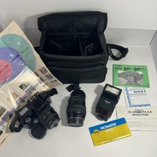 Canon EOS Rebel S II 35mm Film Camera Kit w/ 2 Lenses Flash Bag Tested